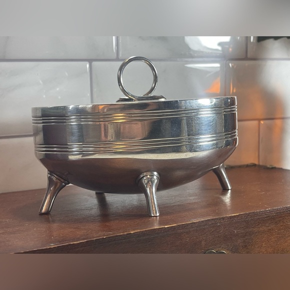 Antique Walker & Hall Non-Stain Silver Plated Moustache Pedestal Spoon Warmer - Picture 5 of 13